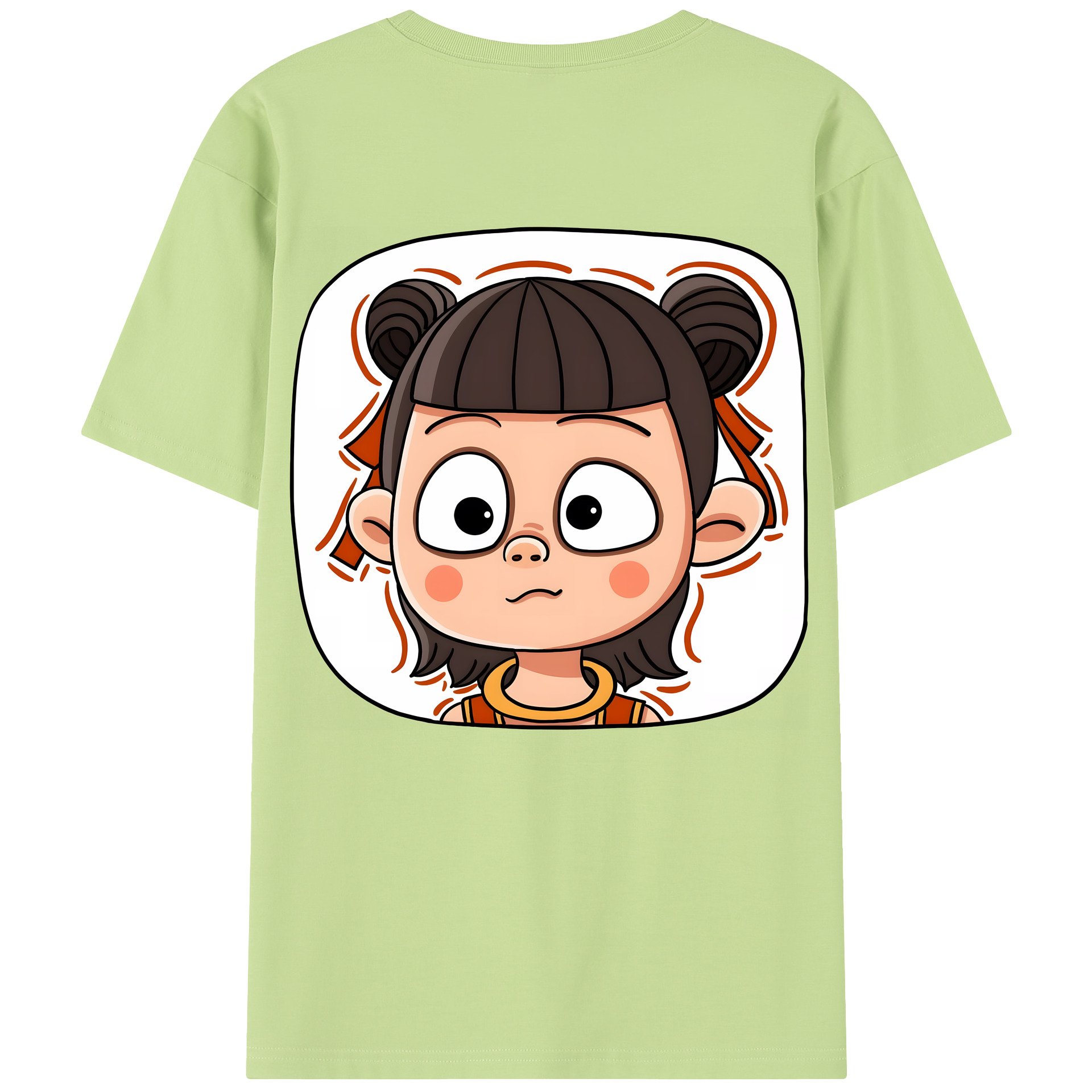 （画像用） Ne Zha 2 ナタ 魔童の大暴れ 綿100％半袖Tシャツ（背面プリント）